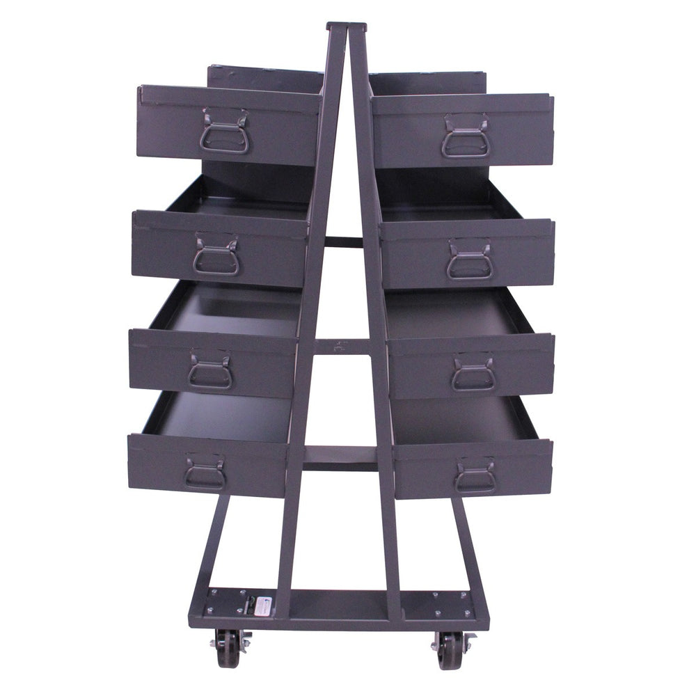 Valley Craft A-Frame Cart Double-sided Heavy Duty with 8 Lipped Trays F89067VCGY New