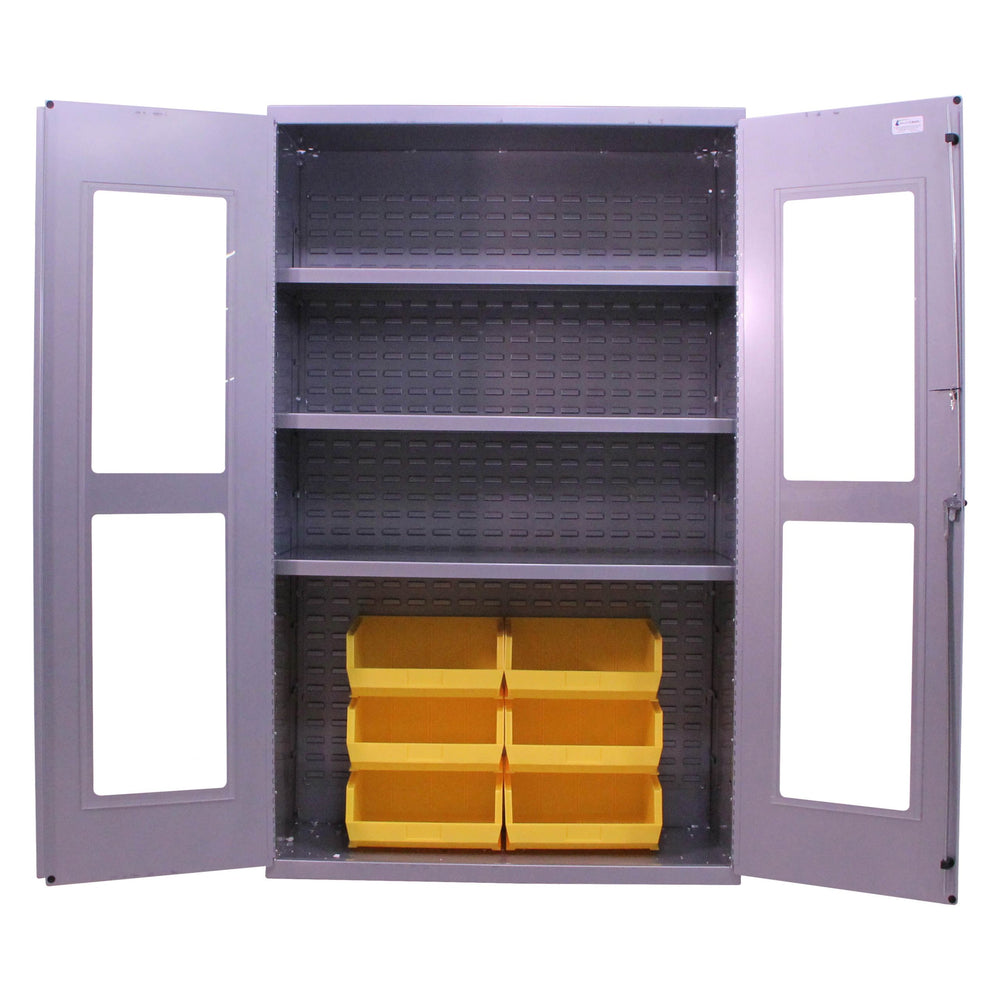 Valley Craft Heavy-Duty Clear-View Cabinet 48" x 24" x 78" with 3 Shelves and 6 Bins F89076 New