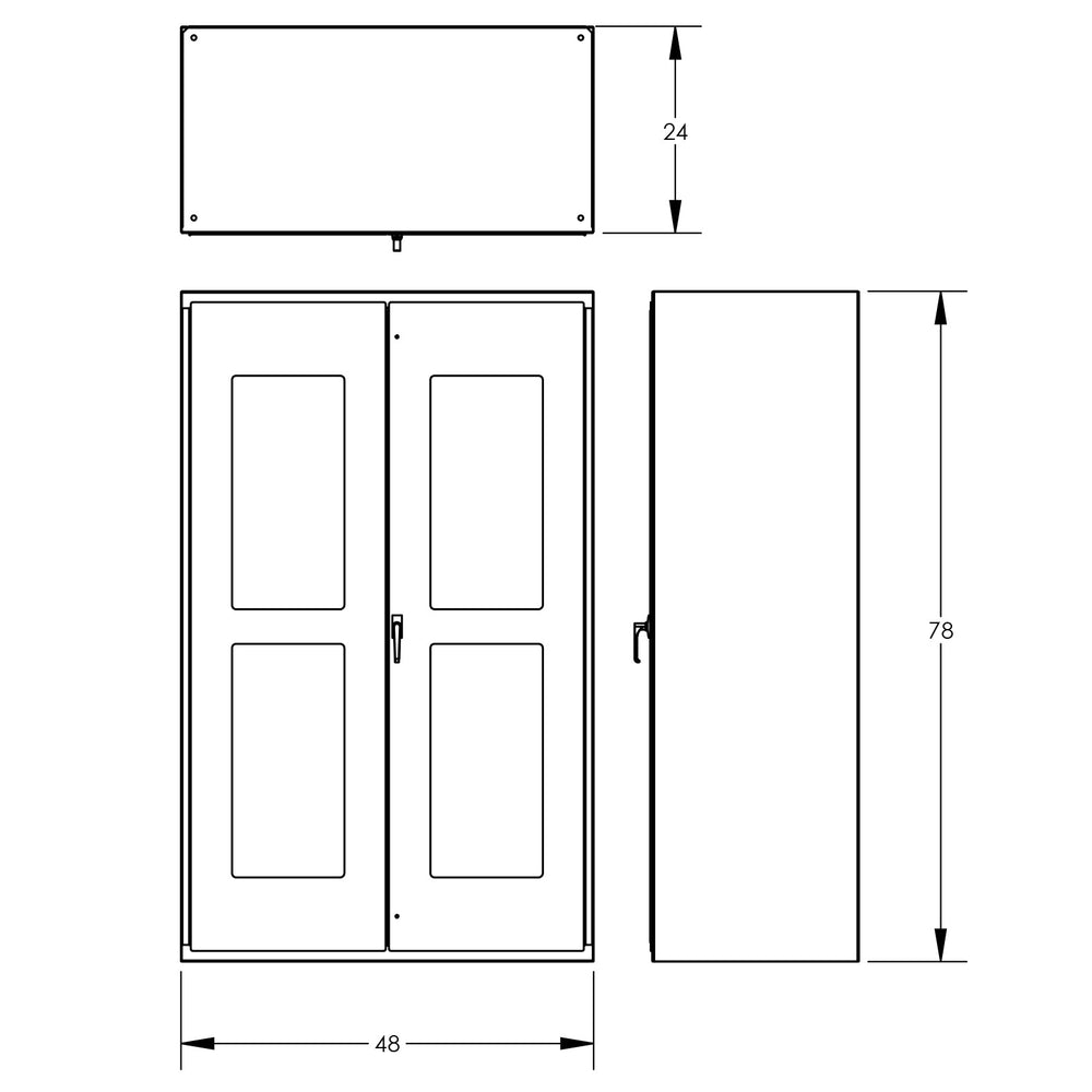 Valley Craft Heavy-Duty Clear-View Cabinet 48" x 24" x 78" with 3 Shelves and 6 Bins F89076 New