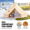 Vevor Bell Tent 9.8' Waterproof Canvas Yurt with Stove Jack and Detachable Side Wall Fits 3-5 People New