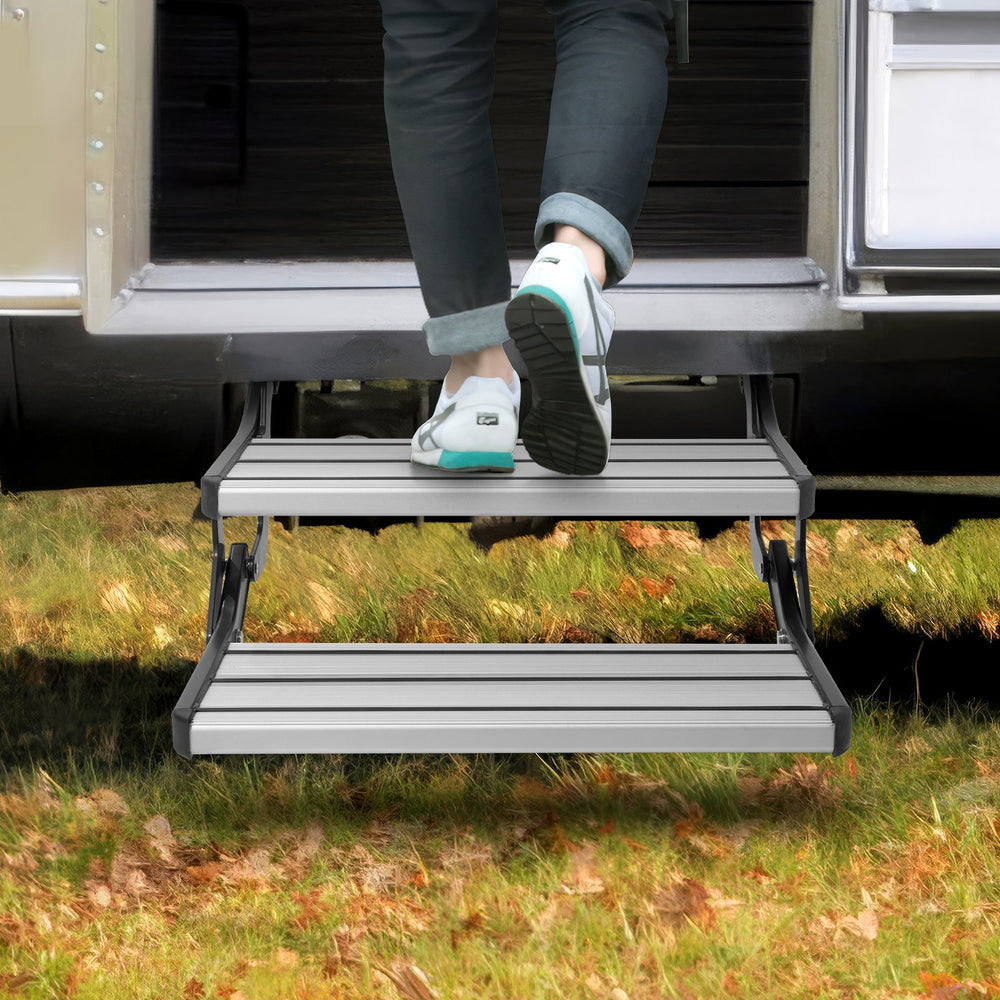 Vevor 2-Step Electric Retractable RV Steps DC12V 440 lbs. Load Aluminum Alloy Non-Slip New