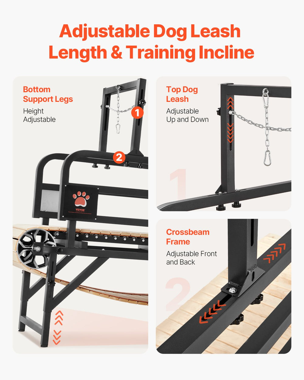 Vevor Dog Treadmill for Large Dogs 17.5" Wide Track Non-Electric Indoor 220 Lbs Capacity New