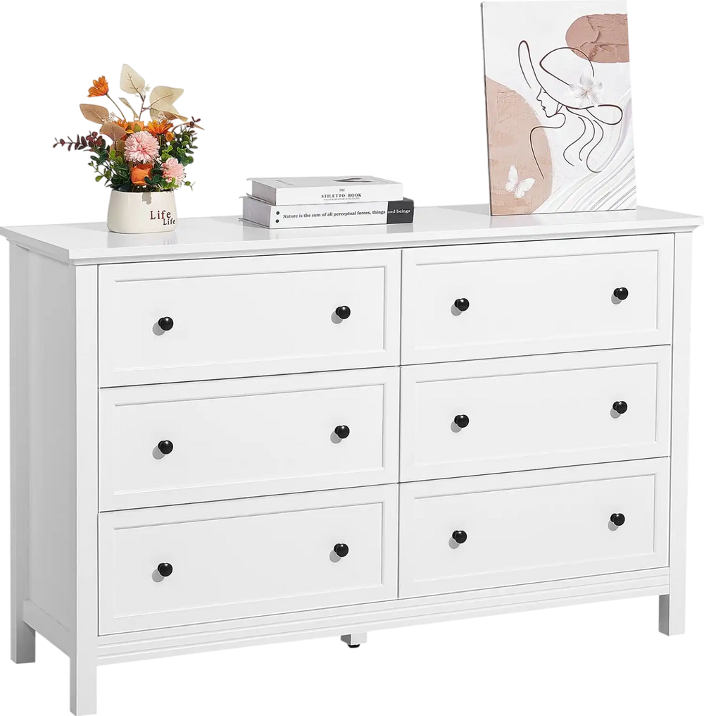 vintage 6 drawer dresser Drawers Wood Chests, Rustic Dressers Chset Organizer drawer dresser with classic ball pull hardware handles Mid Century 1950's 6 Drawer