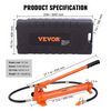 Vevor Hydraulic Ram With Pump Car Jack 10 Ton Porta Power Kit With 4.6 ft Oil Hose And Storage Case New