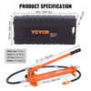 Vevor Hydraulic Ram With Pump Car Jack 12 Ton Porta Power Kit With 4.6 ft Oil Hose And Storage Case New