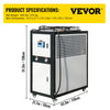 Vevor Air Cooled Chiller 6 Ton Panasonic Compressor 6 HP 53L Built-In Tank Stainless Steel New