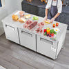 Vevor Refrigerator Prep Table 20 Cu. Ft. Commercial 3-Door 180W 72" Stainless Steel New