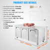 Vevor Refrigerator Prep Table 20 Cu. Ft. Commercial 3-Door 180W 72" Stainless Steel New