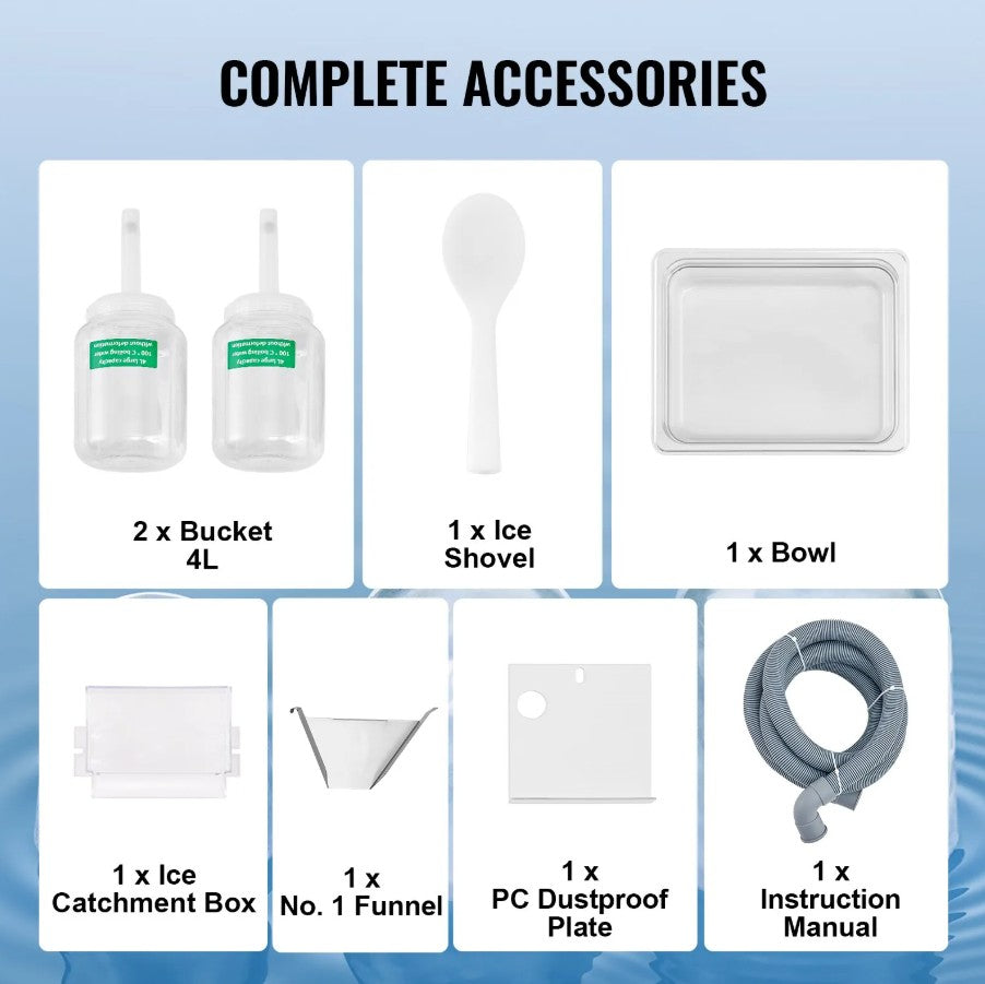 Vevor Commercial Snowflake Ice Machine 573 Lbs/Day Stainless Steel Multi-Texture Ice New