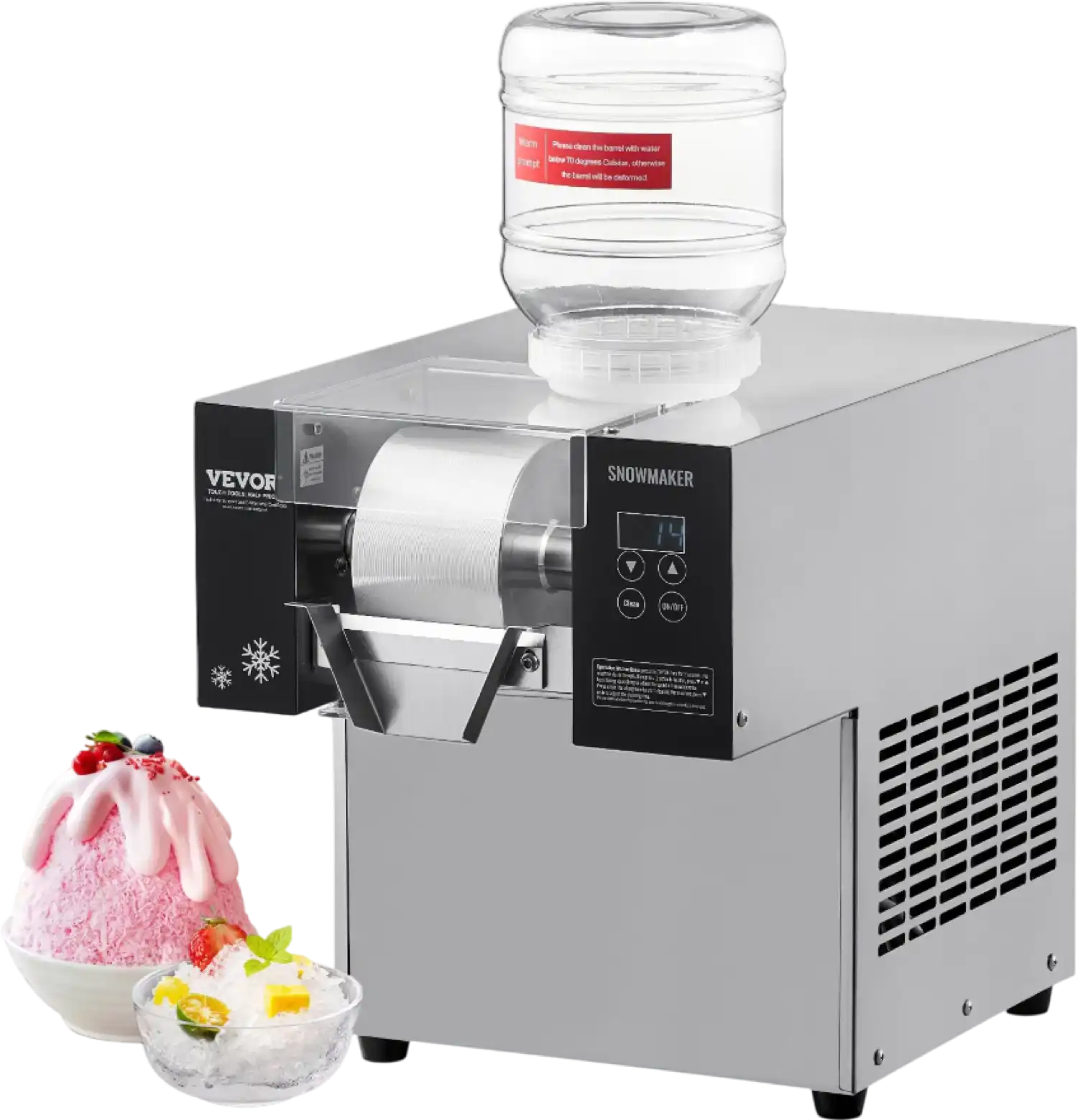 Vevor Commercial Snowflake Ice Machine 176 Lbs/Day Stainless Steel Multi-Texture Ice New