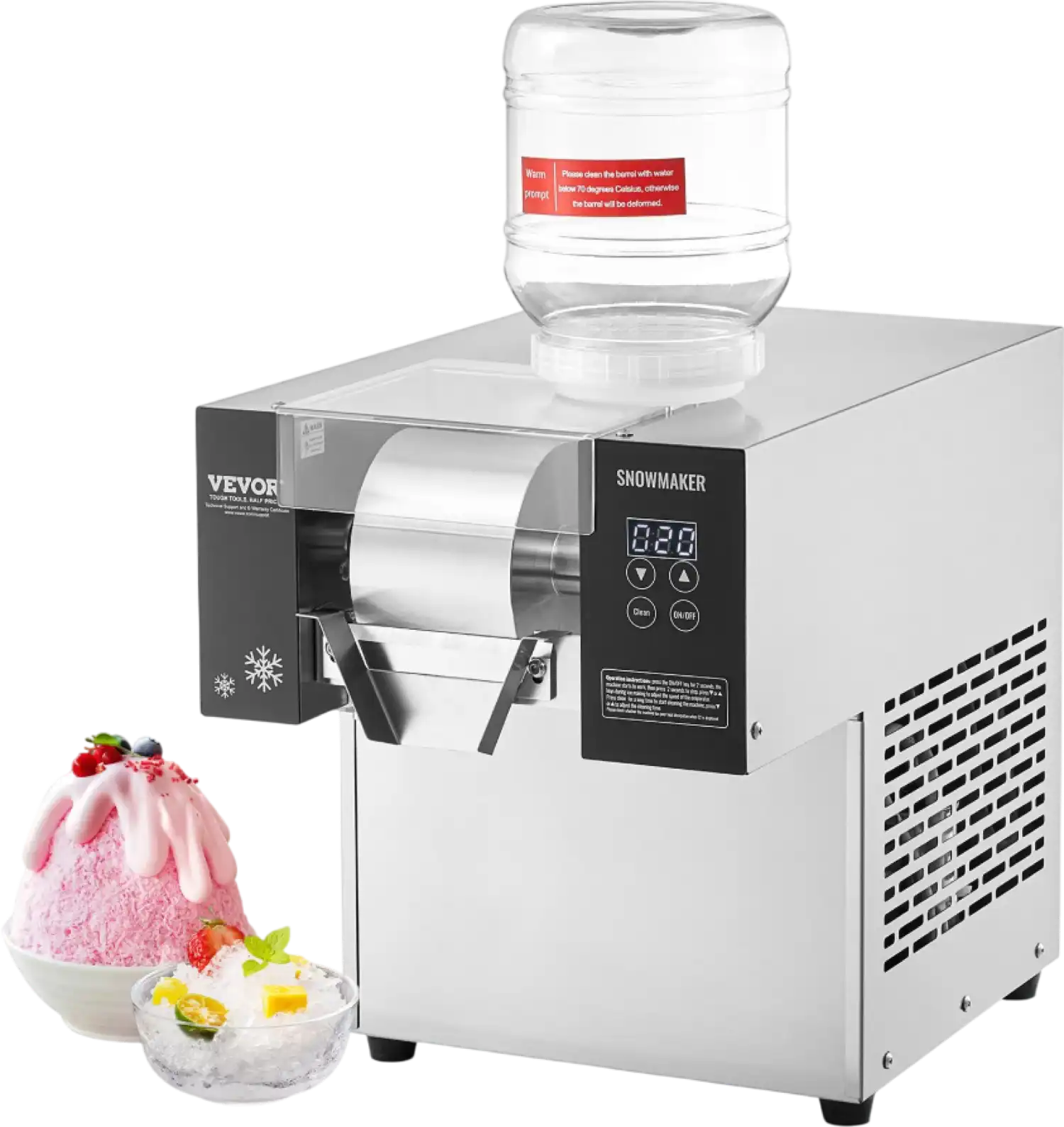 Vevor Commercial Snowflake Ice Machine 375 lbs/Day Stainless Steel Multi-Texture Ice New