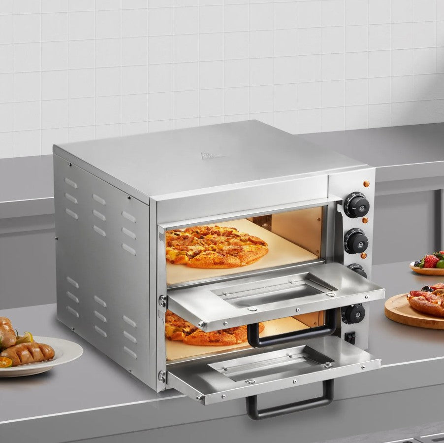 Vevor Electric Countertop Pizza Oven 14" Commercial Stainless Steel Indoor New