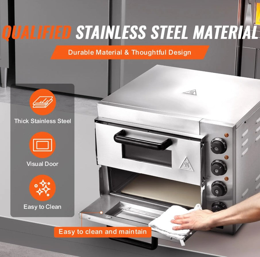 Vevor Electric Countertop Pizza Oven 14" Commercial Stainless Steel Indoor New