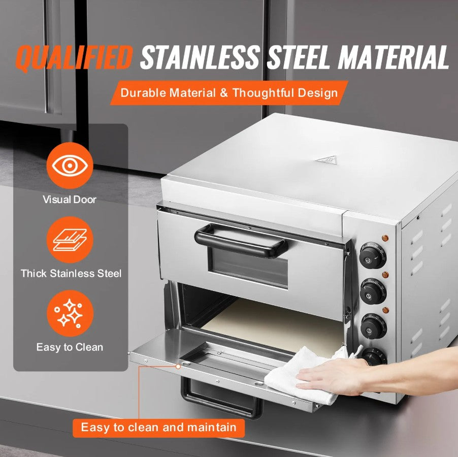 Vevor Commercial Countertop Electric Pizza Oven for 16" Pizzas 2700W Indoor New