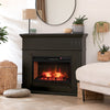 26-inch black infrared electric fireplace insert with adjustable flame effect, remote control, and stylish design for.