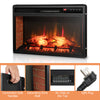 26-inch black infrared electric fireplace insert with adjustable flame effects, remote control, and safe operation.