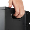 Close-up of the handle on the 26 Inch Infrared Electric Fireplace Insert, featuring a sleek black design for easy.