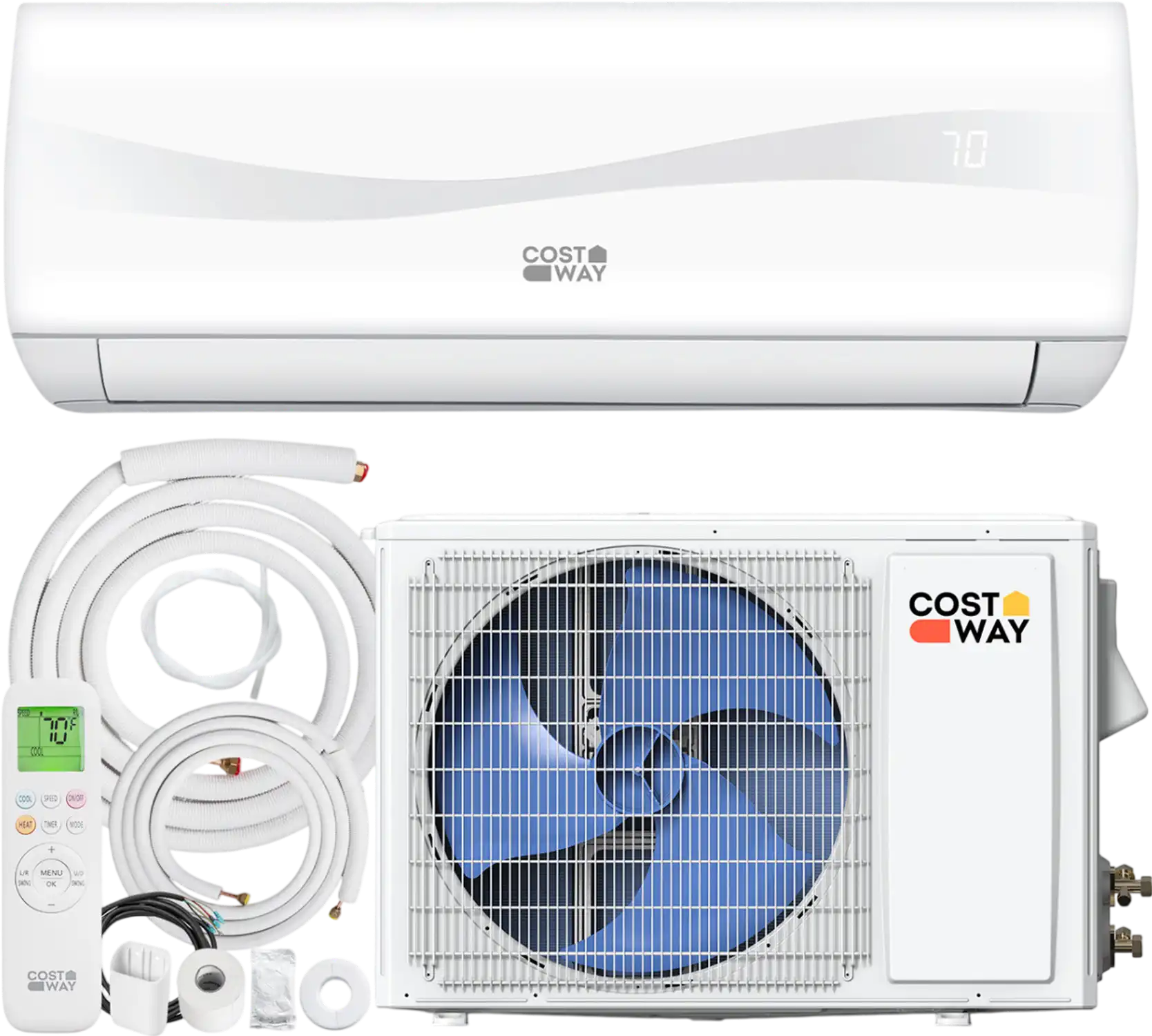 Costway Blast Series 9100 BTU 20.5 SEER2 115V Mini Split Air Conditioner Heat Pump 43506308 New