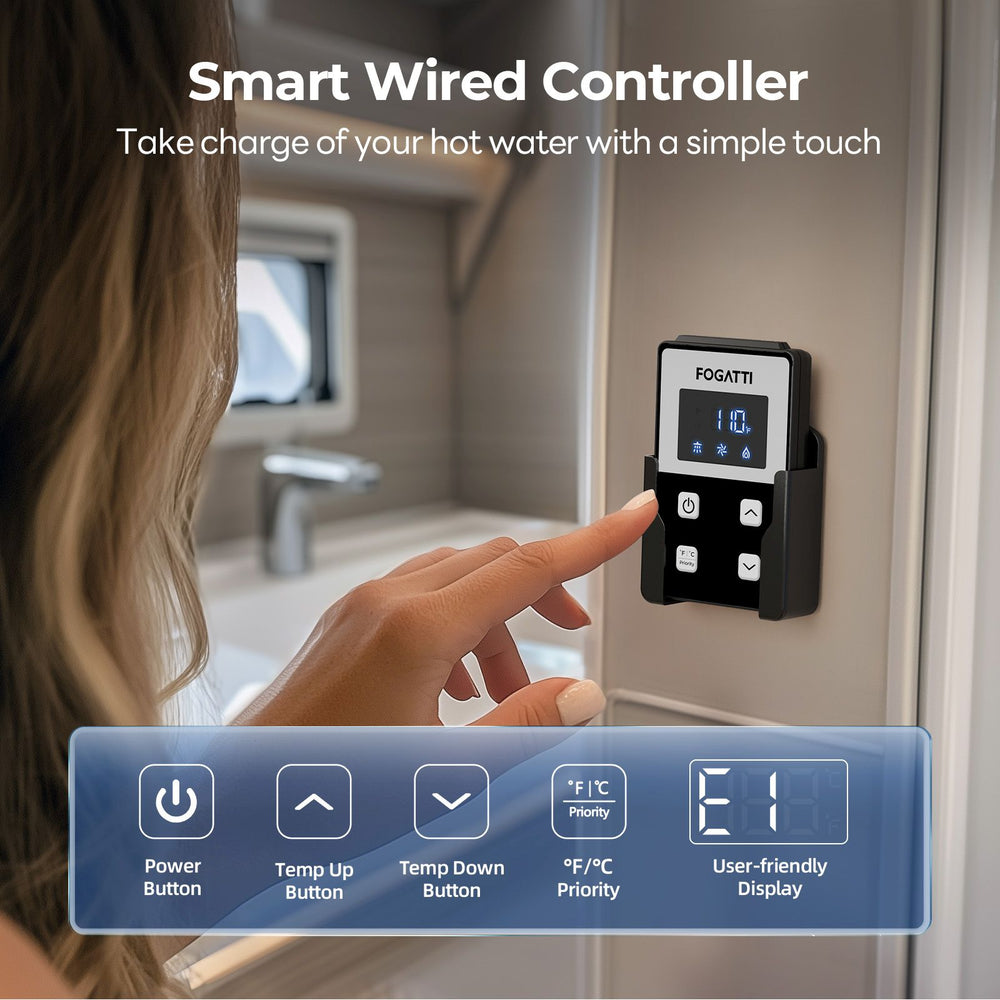 Fogatti InstaShower 8 Plus RV Tankless Water Heater with Door 55,000 BTU 2.9 GPM New