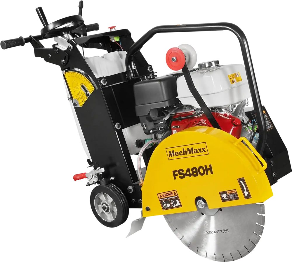 Honda GX390 Walk-Behind Concrete Floor Saw, 20 in Blade, 7 in Cutting Depth, FS480H