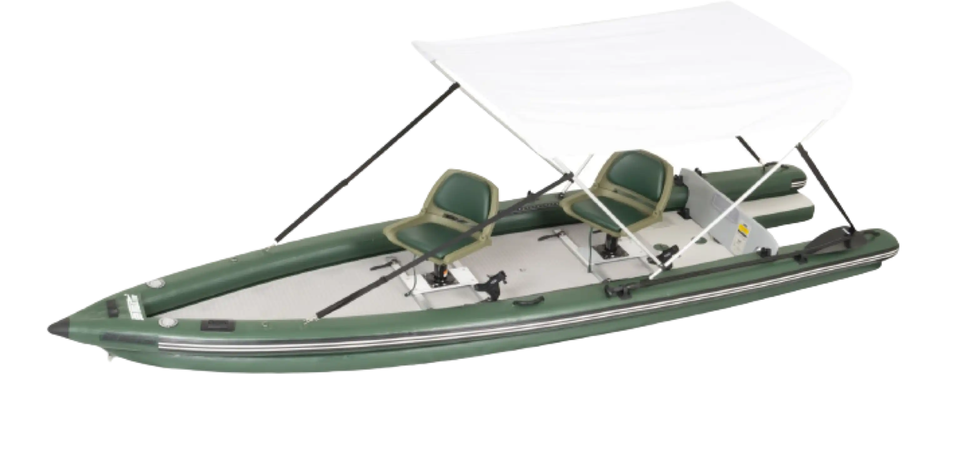 Sea Eagle FSK16K_SWC FishSkiff 16 Inflatable Fishing Boat 2 Person Swivel Seat Canopy Package New
