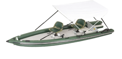 Sea Eagle FSK16K_SWC FishSkiff 16 Inflatable Fishing Boat 2 Person Swivel Seat Canopy Package New