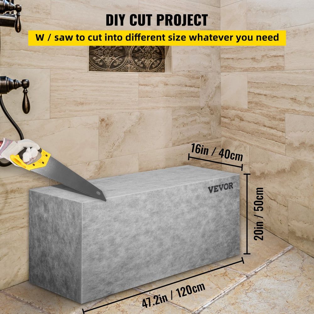 Vevor Tile Shower Seat 47.2" x 16" x 20" 440 Lbs. Load Rectangular Tileable Waterproof Bench New