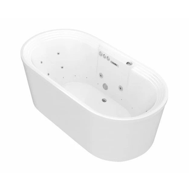 Anzzi FT-AZ201 Sofi Bathtub 67" Freestanding Center Drain Whirlpool and Air Jets New