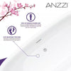 Anzzi FT-AZ401-59 Ami Soaking Bathtub 59" x 30" Freestanding Flat Bottom with Center Drain New