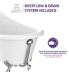 Anzzi FT-CF131FAFT-CH Clawfoot Soaking Bathtub 67" x 30" Slipper-Style with Polished Chrome Feet New