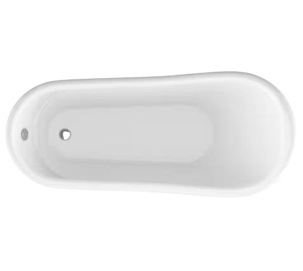 Anzzi FT-CF131FAFT-CH Clawfoot Soaking Bathtub 67" x 30" Slipper-Style with Polished Chrome Feet New