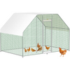 Vevor Large Metal Chicken Coop Walk in Waterproof Cover Flat-Top Run New