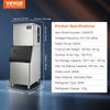 Vevor Commercial Ice Maker 400 Lbs/24 Hrs 330.7 Lbs Storage 800W Auto Self-Cleaning LED Panel New