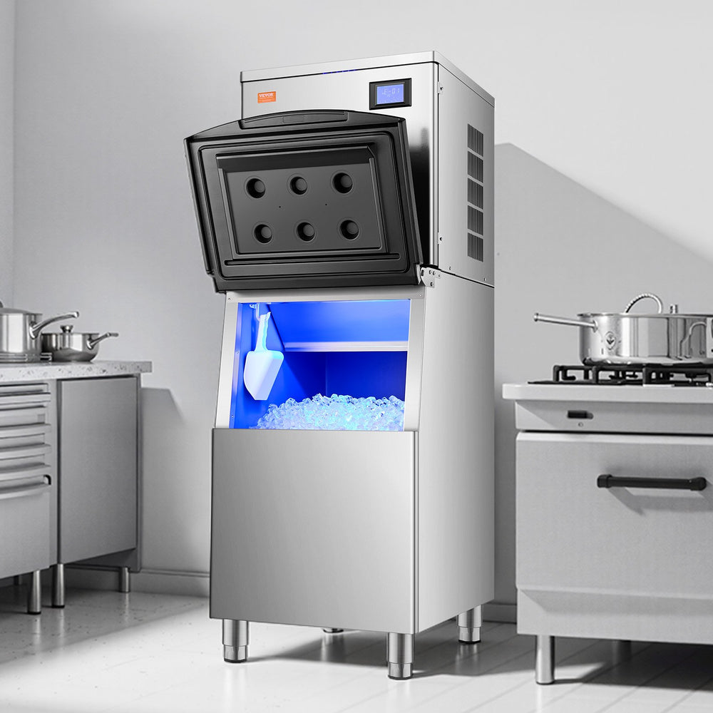 Vevor Commercial Ice Storage Bin 250 Lbs Capacity Stainless Steel with Drainage New