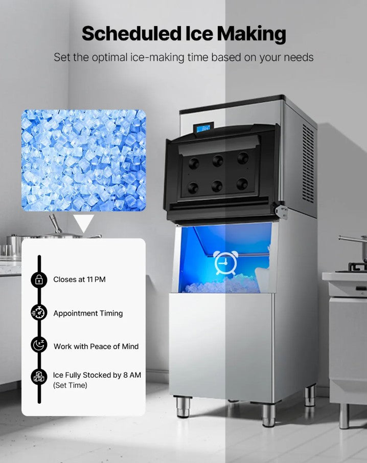 Vevor Commercial Modular Ice Maker Head Only 300 Lb/24H Stainless Steel Self-Cleaning New