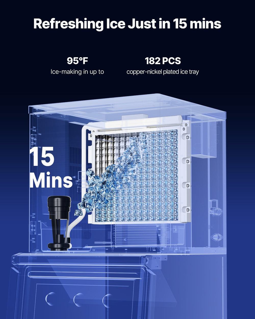 Vevor Commercial Ice Maker Head Unit Only 450 Lbs/Day Self-Cleaning with Touch Control New