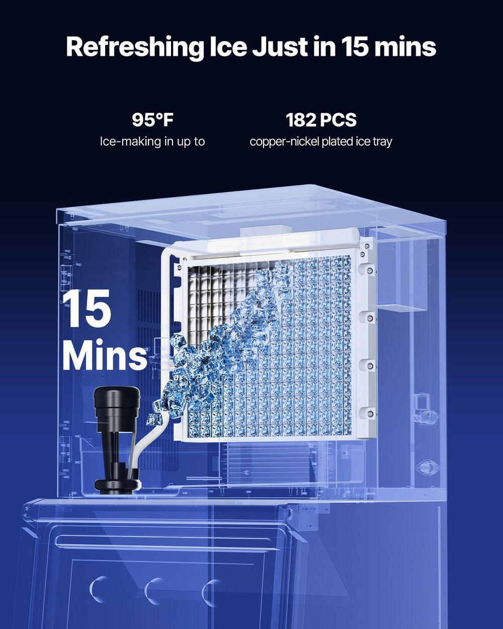 Vevor Commercial Ice Maker Head Unit Only 500 Lbs/Day Self-Cleaning Adjustable Ice Thickness New