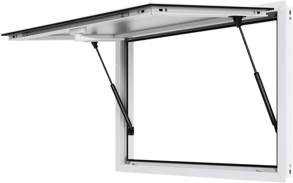 48x36 Aluminum Alloy Concession Window For Food Trucks – 4 Sliding Screens, 85° Awning, Door Lock, Weatherproof