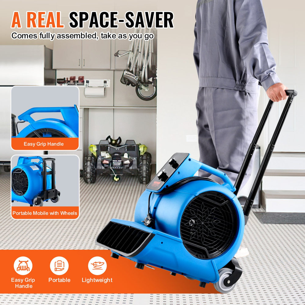 Vevor Floor Blower 1560 RPM 4000 CFM Air Mover with 3-Speeds and 3 Blowing Angles New