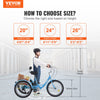 Vevor Adult Tricycle 20" 7-Speed Carbon Steel Cruiser with Backrest Seat Cushion and Basket New