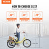 Vevor Adult Tricycle 24" 7-Speed Carbon Steel Cruiser with Backrest Seat Cushion and Basket New