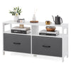 Fabric chest of drawers in white with 2 fabric drawers and 2 open shelves, perfect for living room or bedroom storage.