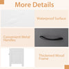 Waterproof surface detail of the white fabric chest of drawers with 2 drawers and 2 open shelves for versatile storage.