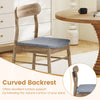 Curved backrest dining chair with rubber wood frame and soft polyester upholstery, ideal for dining rooms or studies.