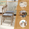 Set of 2 fabric upholstered dining chairs with rubber wood frame, ideal for kitchen, restaurant, or study use.
