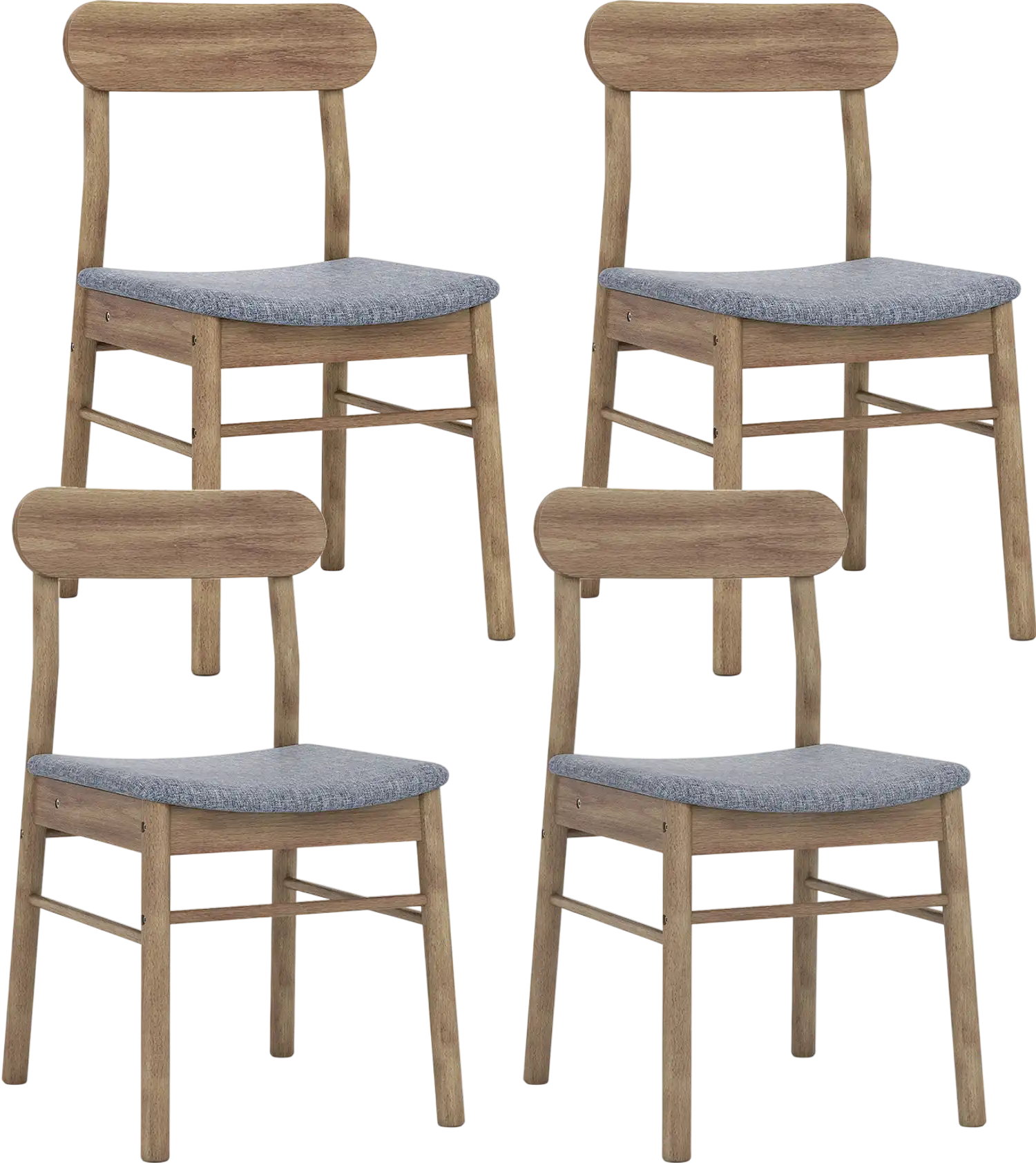 Costway Upholstered Armless Dining Chairs Set of 4 Rubber Wood Frame 61060913 New