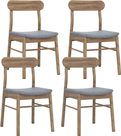 Costway Upholstered Armless Dining Chairs Set of 4 Rubber Wood Frame 61060913 New