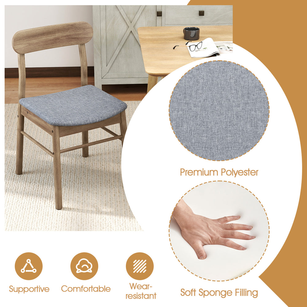 Armless dining chair with rubber wood frame, premium polyester upholstery, and soft sponge filling for comfort and.