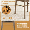 Armless dining chair set of 4 with rubber wood frame, reinforced crossbars, and soft polyester upholstery for comfort.