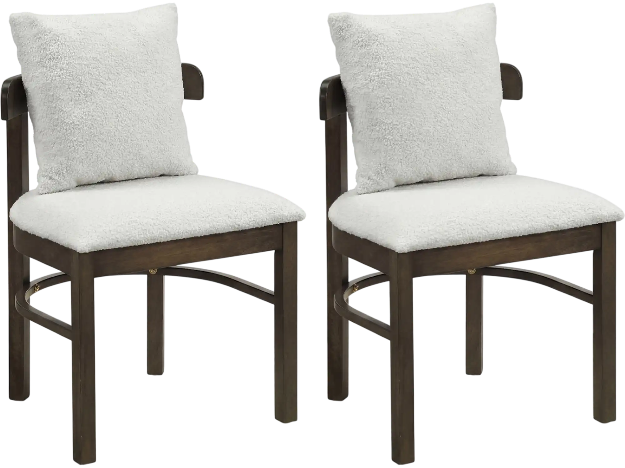 Costway Upholstered Wood Dining Chairs Set of 2 w/ Removable Pillow 96110648 New
